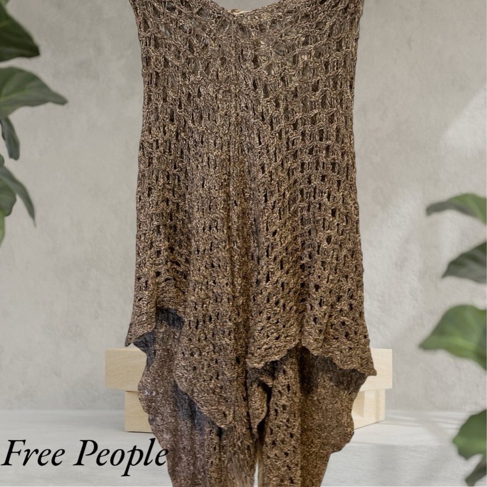 Free People Crochet Poncho